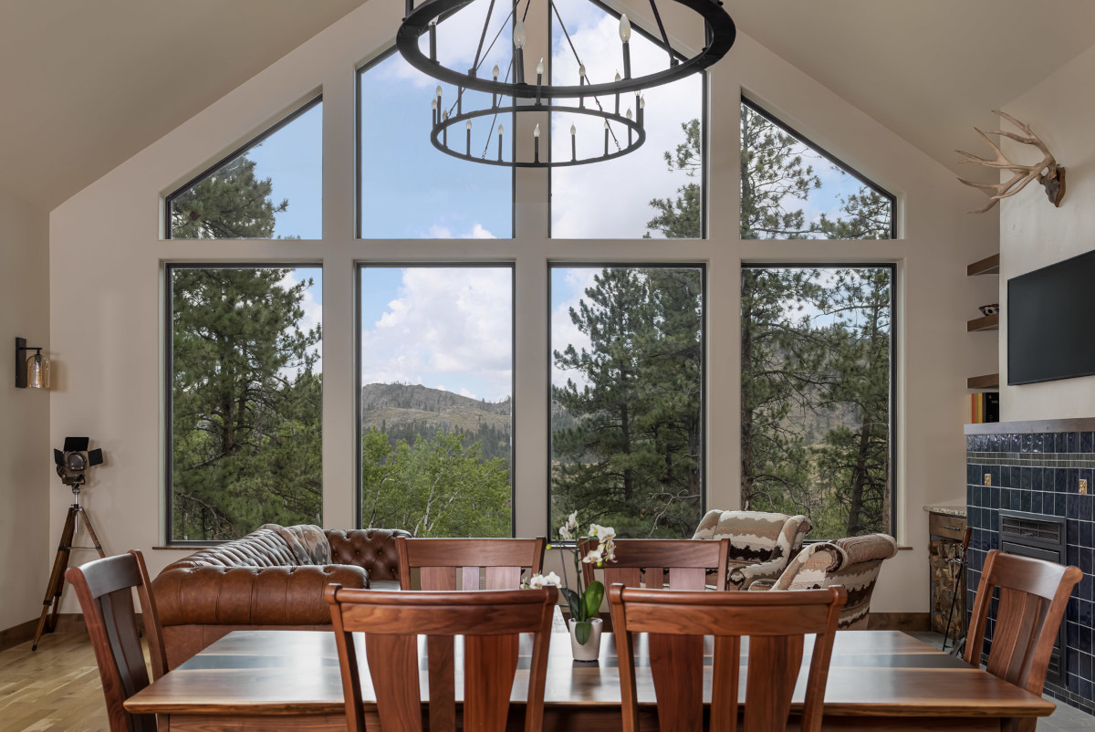 Newly-constructed house-shaped window with an incredible view